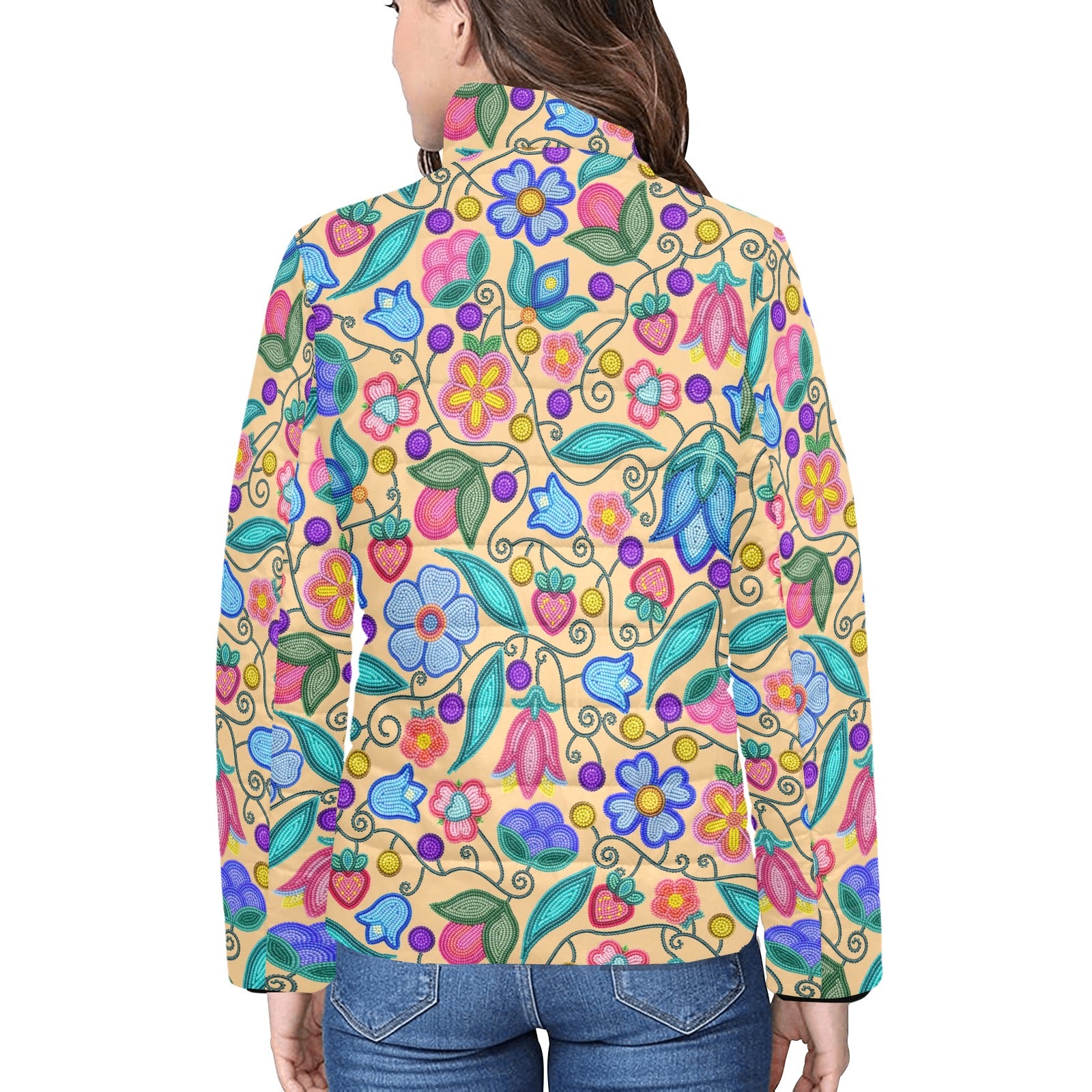 Sweet Offering Cream Women's Stand Collar Padded Jacket