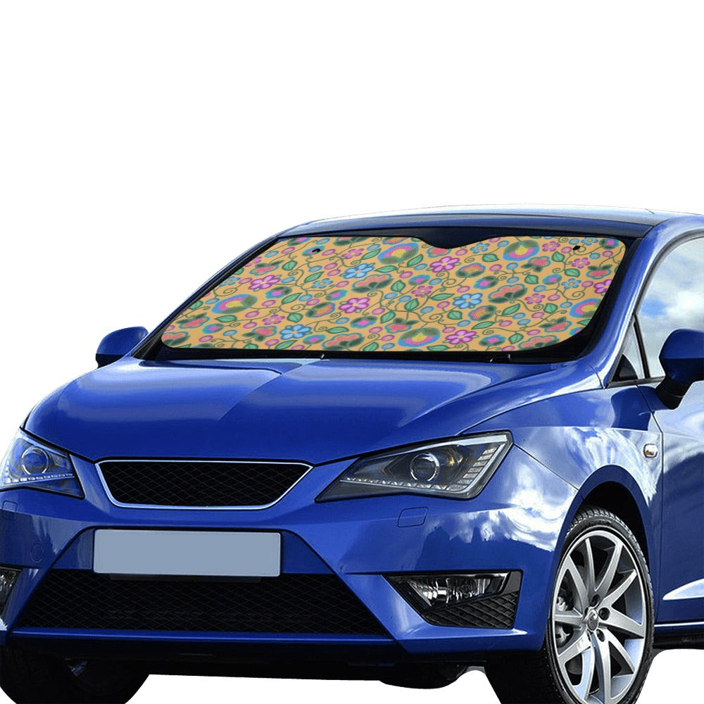 Turquoise Sunbeam Yellow Car Sun Shade 55"x30"