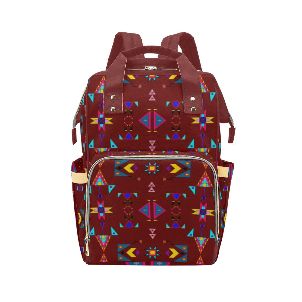 Enemy Territory Dark Maroon Multi-Function Diaper Backpack/Diaper Bag