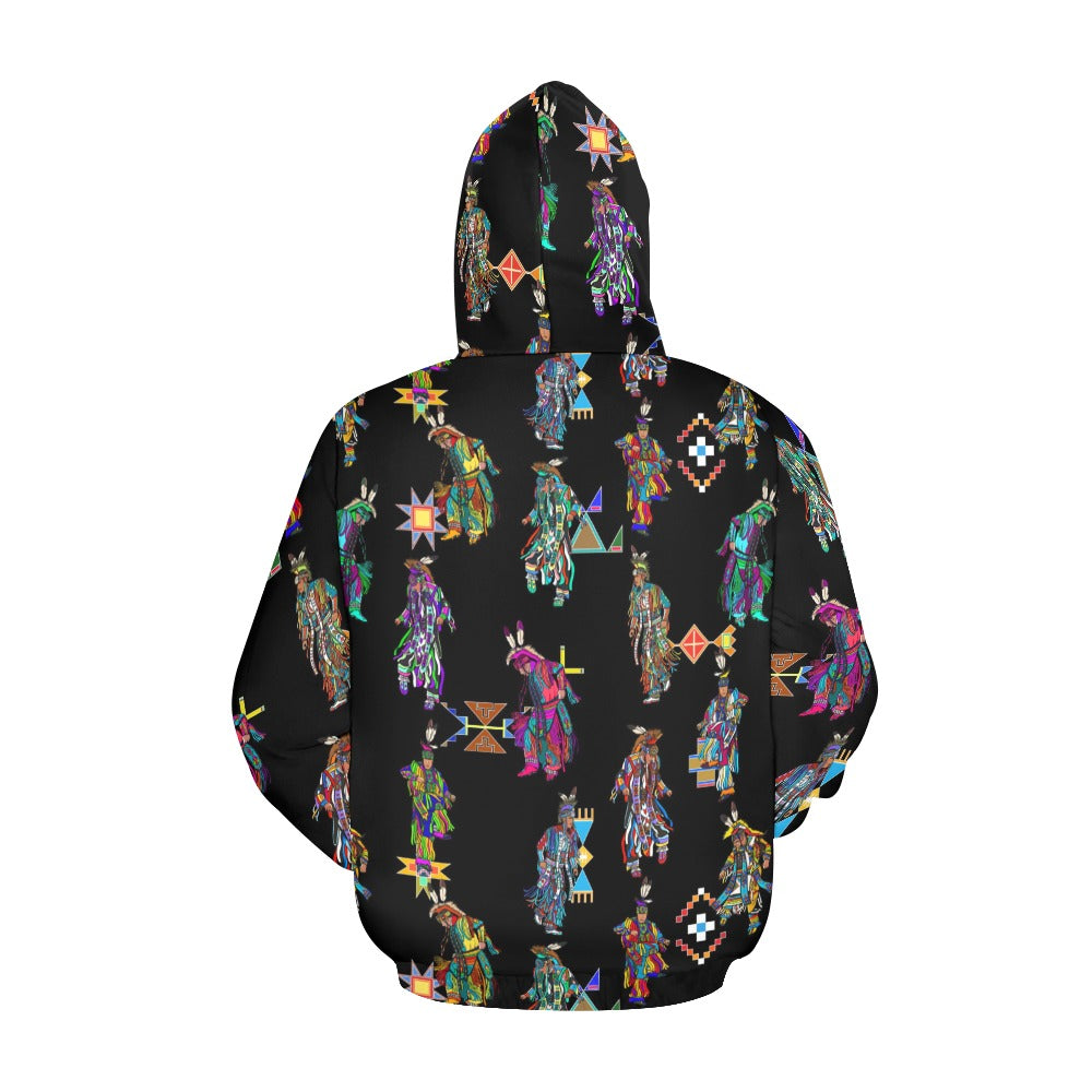 Men's Grass Dancers Black Hoodie for Men (USA Size)