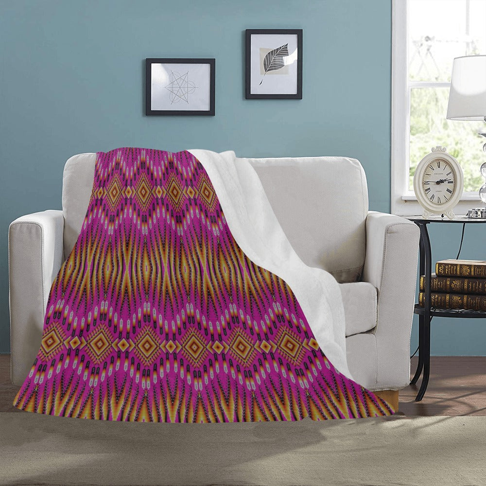 Fire Feather Pink Ultra-Soft Micro Fleece Blanket 50"x60"
