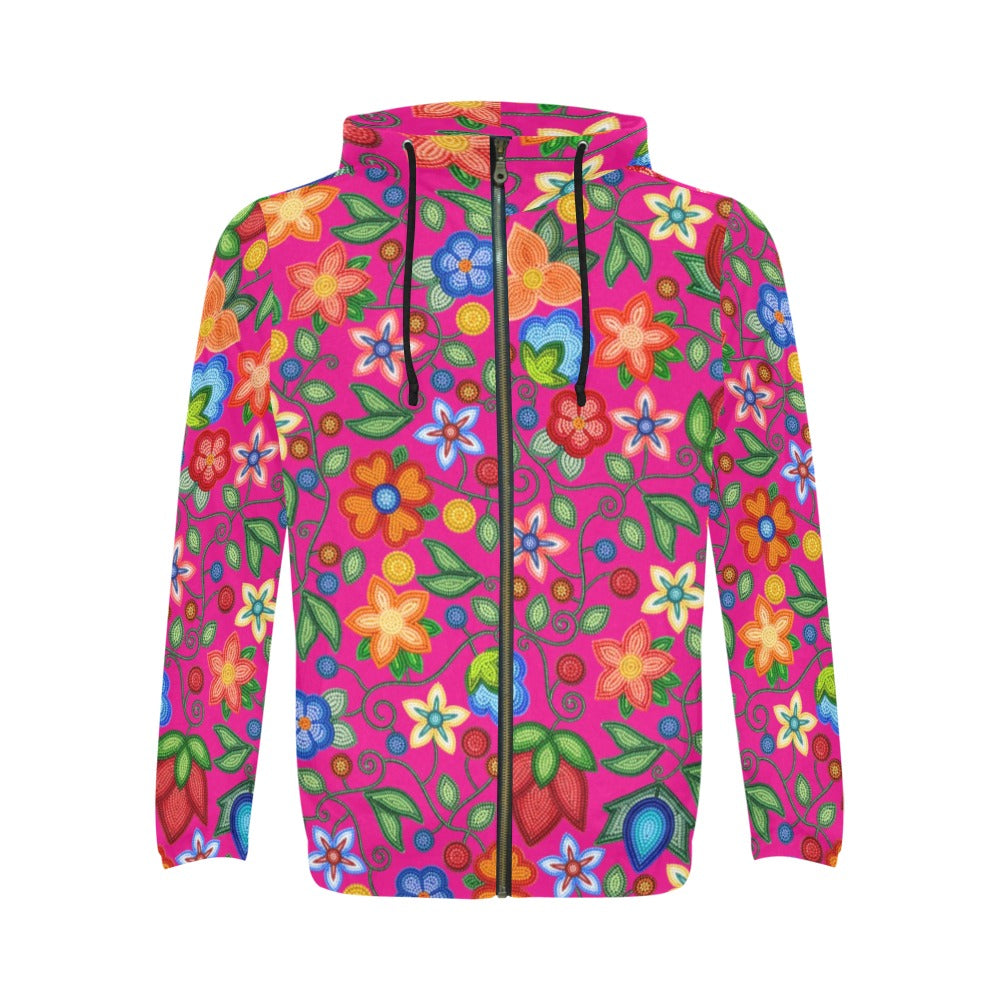 Morning Harmony Pink Men's Zipper Hoodie