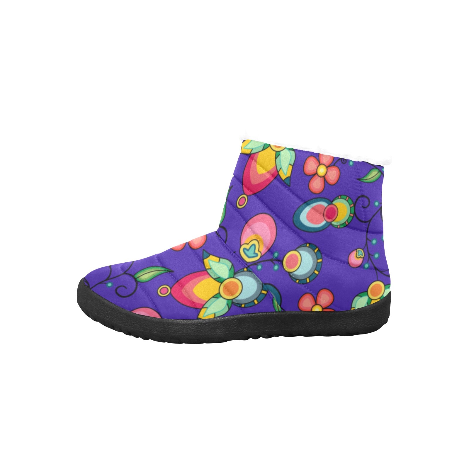 Floral Bounty Blue Men's Padded Winter Boot