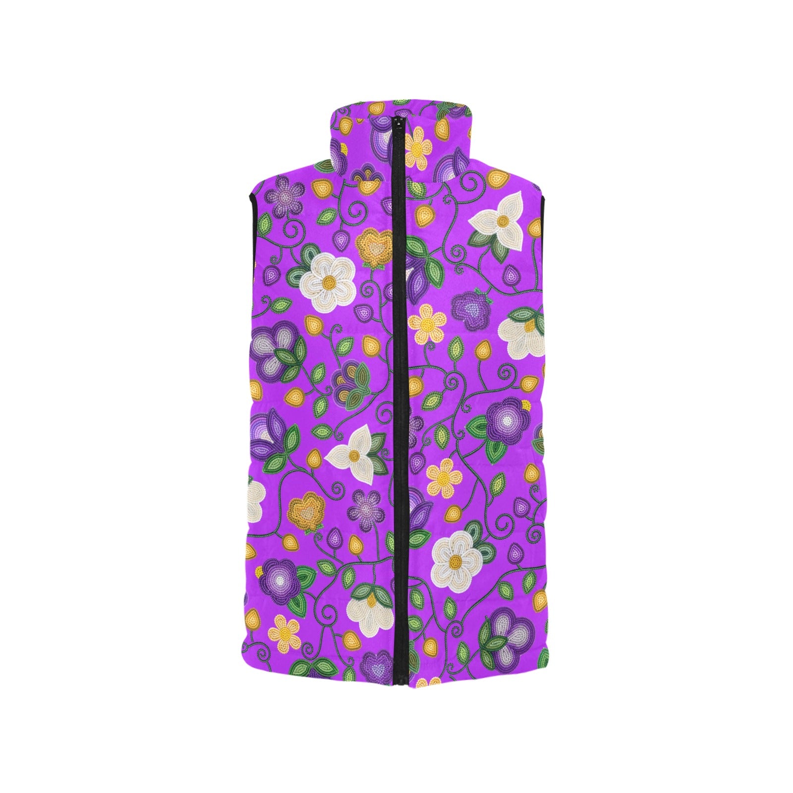 Midnight Moss Bloom Purple Women's Padded Vest Jacket