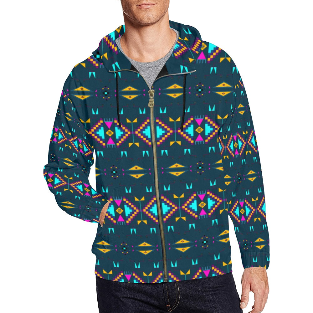Rite of Passage Dark Teal Men's Zipper Hoodie