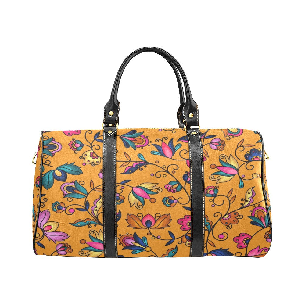 Copper Prairie Petals Orange Waterproof Travel Bag/Small