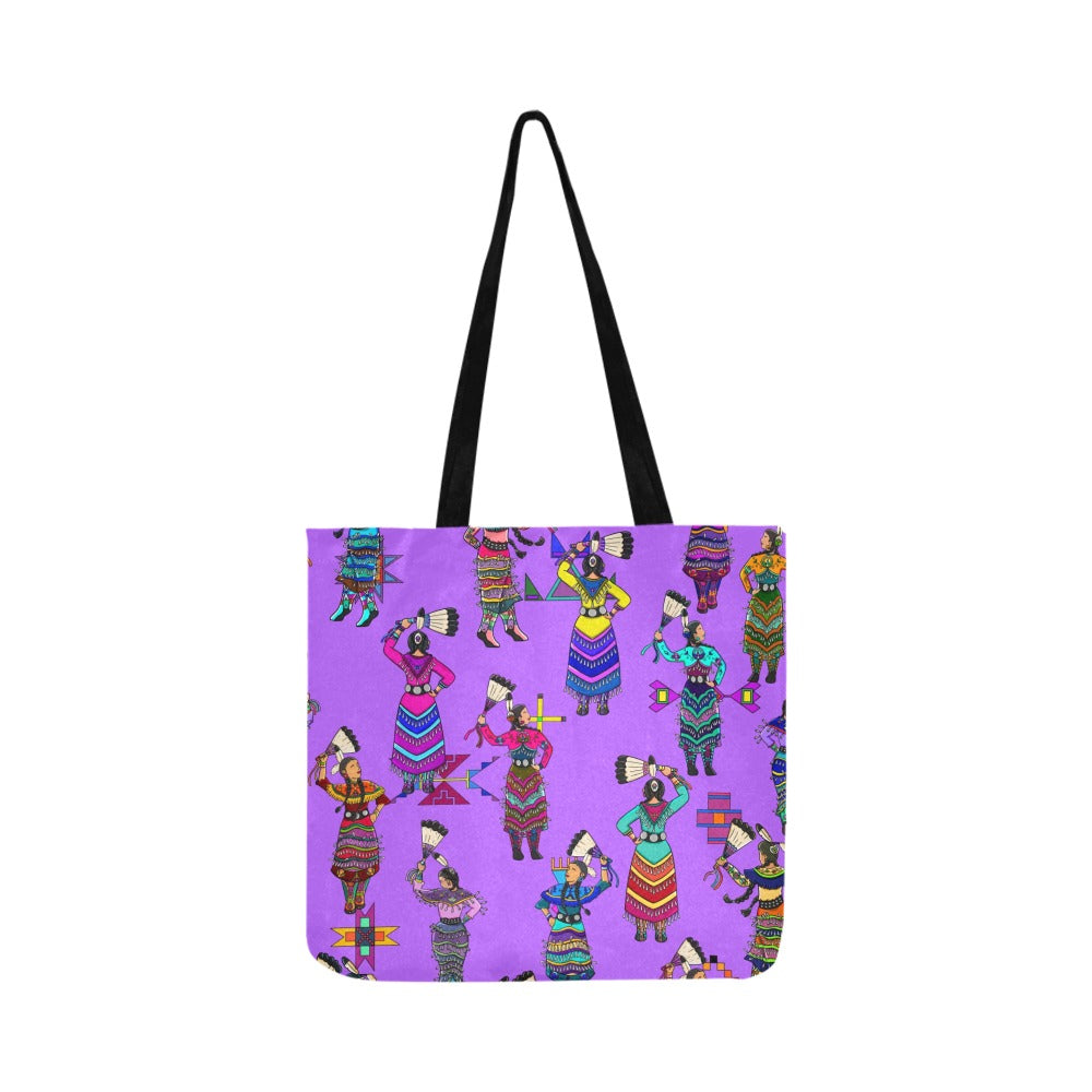 Women's Jingle Dancers Purple Reusable Shopping Bag (Two sides)