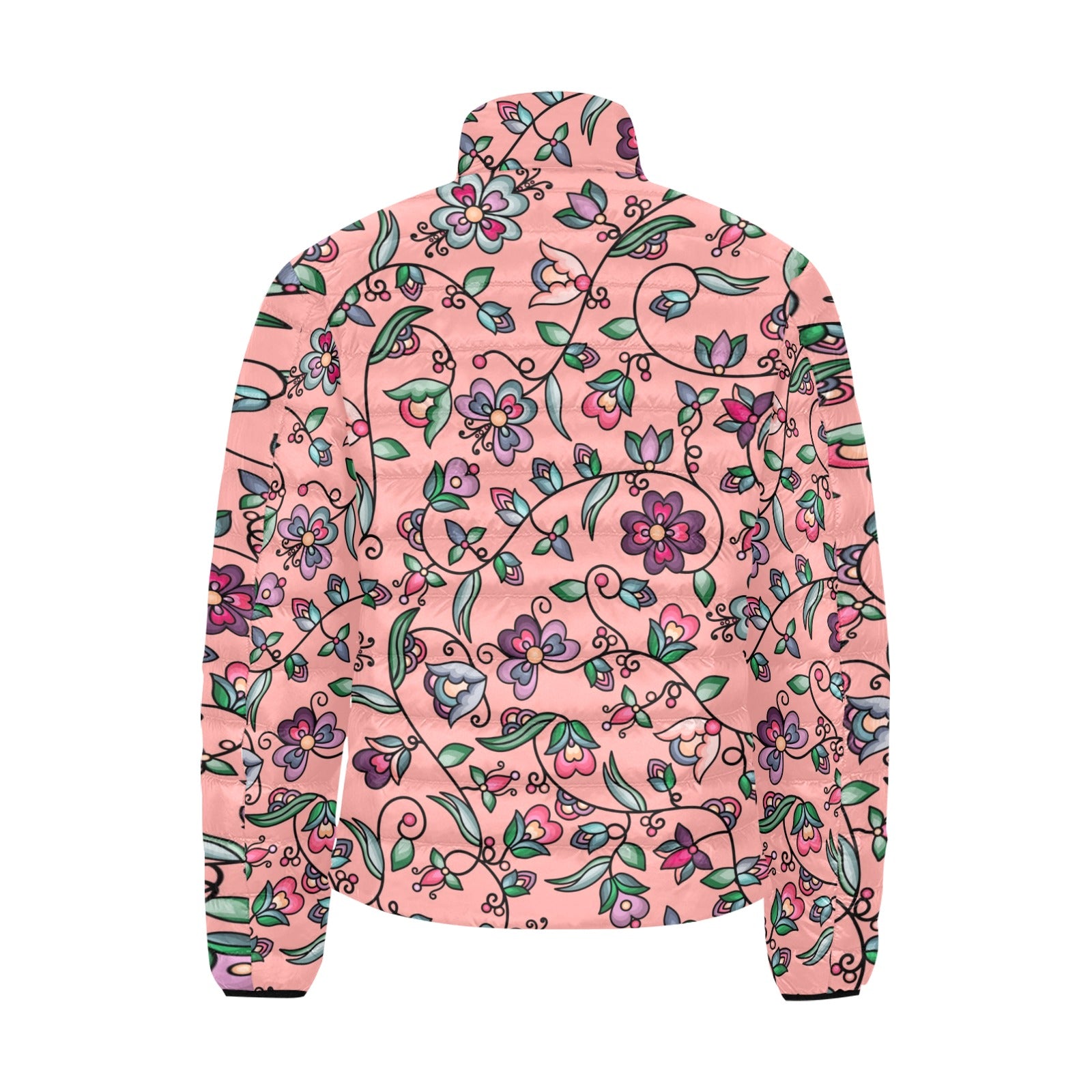 Amber Evening Garland Peach Men's Padded Jacket