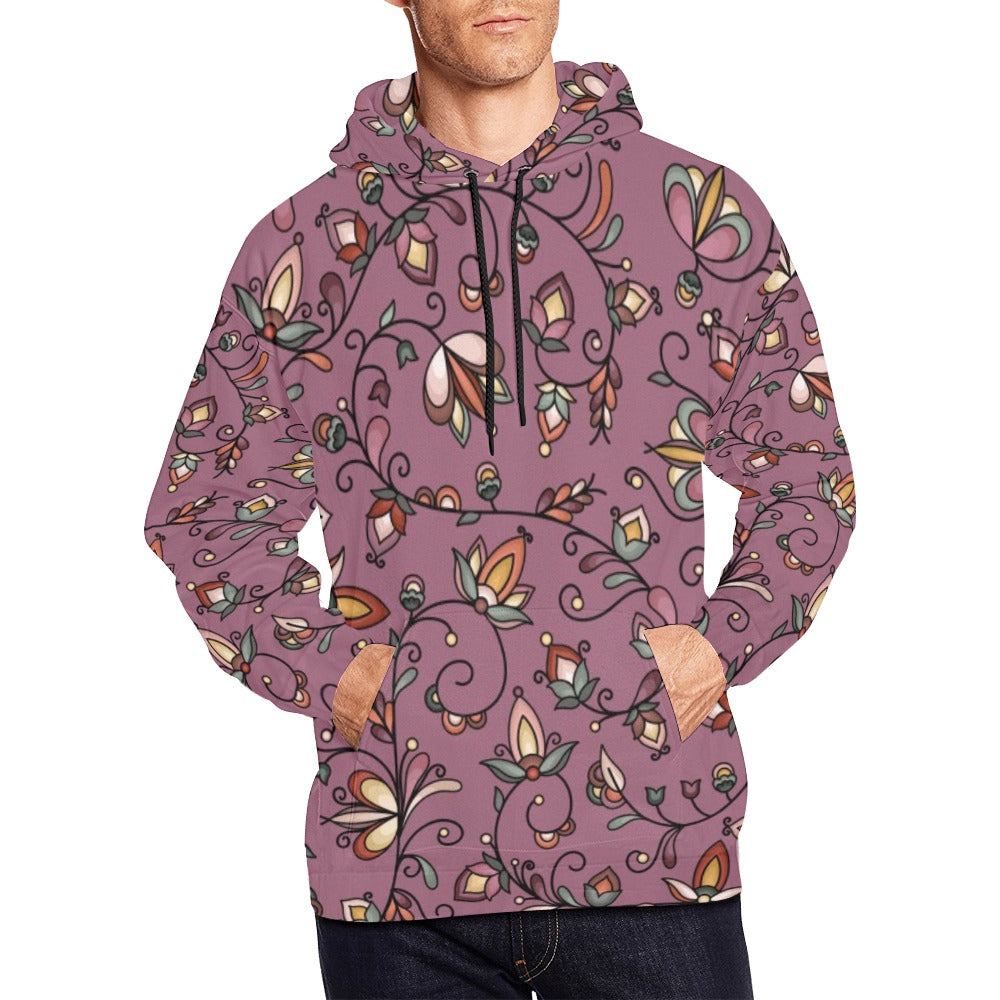 Burnt Sky Petals Magenta Hoodie for Men (USA Size)