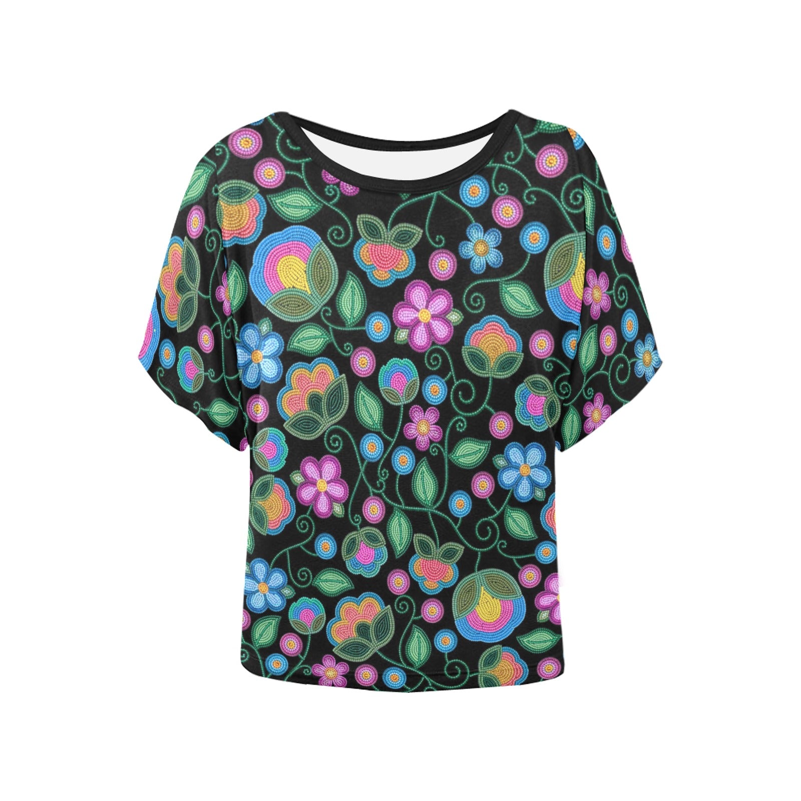 Turquoise Sunbeam Women's Batwing-Sleeved Blouse T-shirt