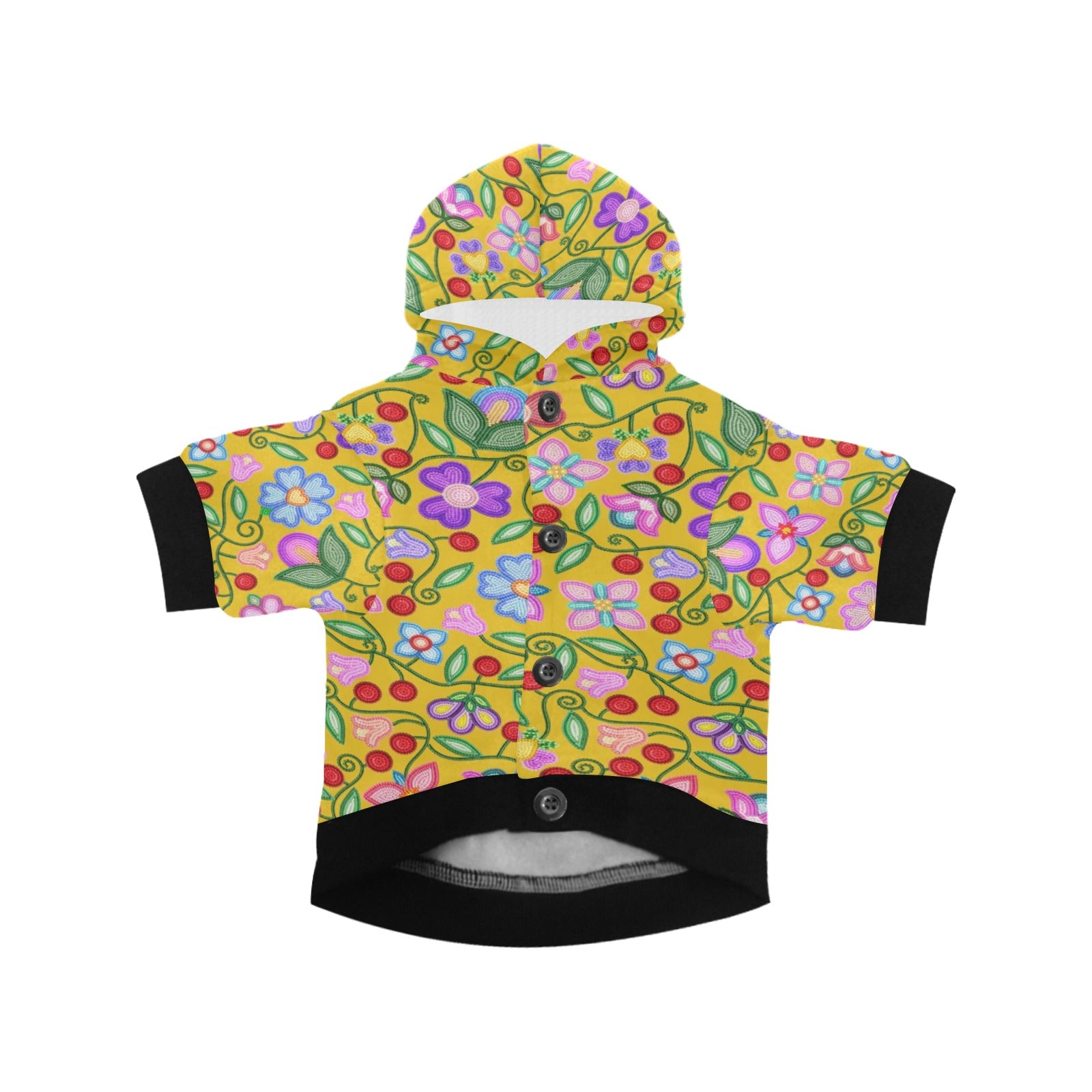 Petal Harmony Ochre Pet Dog Hoodie
