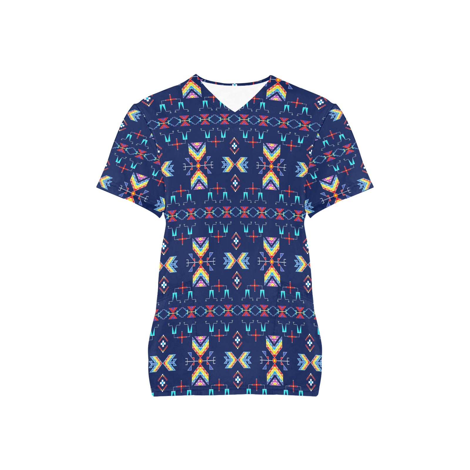 Rainy Chief Rainbow Night Lake Scrub Top