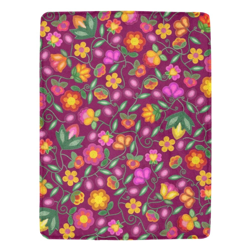 Boreal Bounty Dark Magenta Ultra-Soft Micro Fleece Blanket 60"x80"
