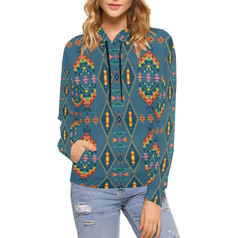 Travois Tipi Deep Lake Hoodie for Women (USA Size)