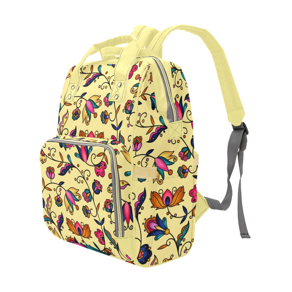 Copper Prairie Petals Yellow Multi-Function Diaper Backpack/Diaper Bag