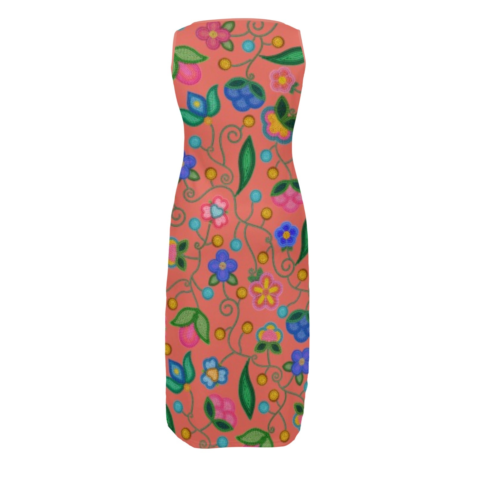 Skyberry Serenade Peach Phaedra Sleeveless Open Fork Long Dress