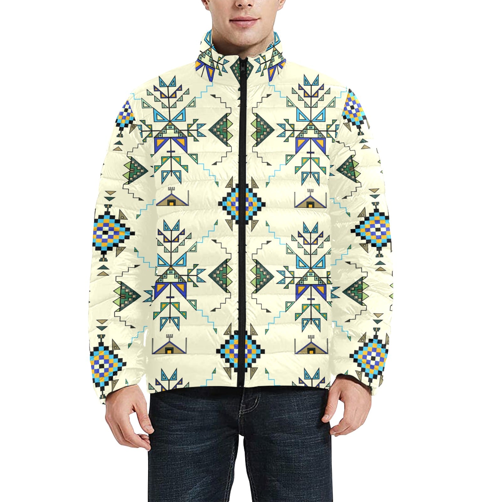 Bear Shield Cream Men's Padded Jacket