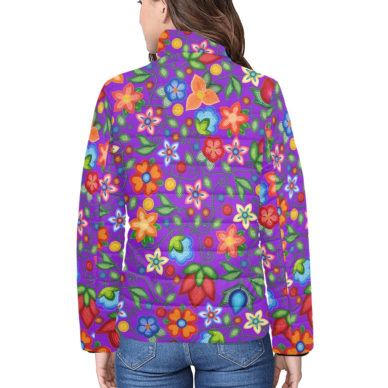 Morning Harmony Purple Women's Stand Collar Padded Jacket