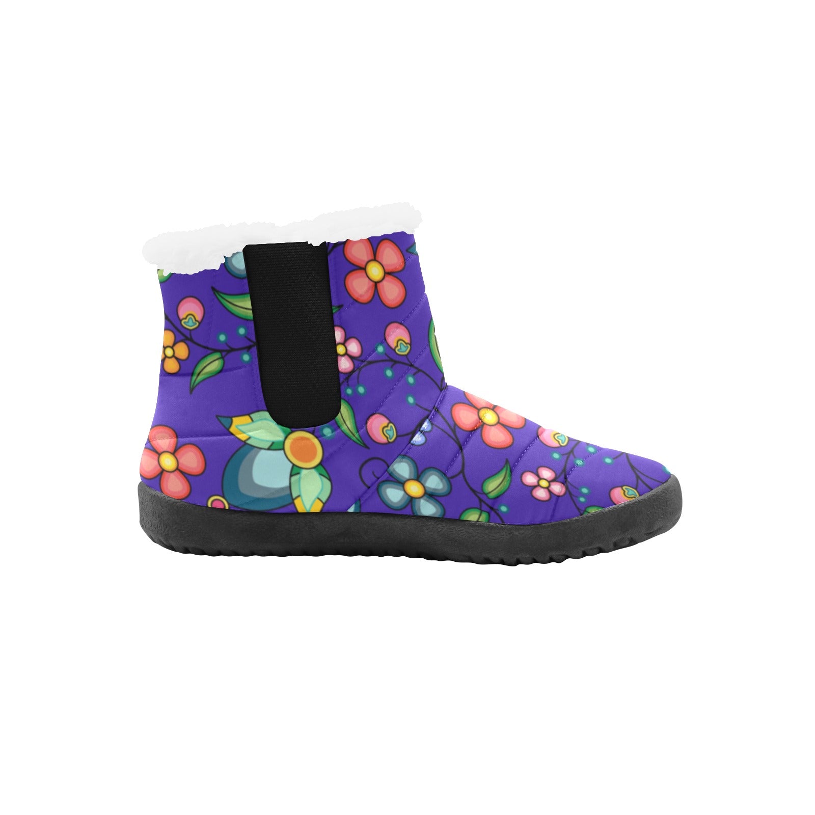 Floral Bounty Blue Men's Padded Winter Boot