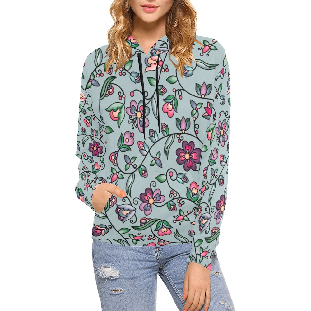 Amber Evening Garland Turquoise Hoodie for Women (USA Size)