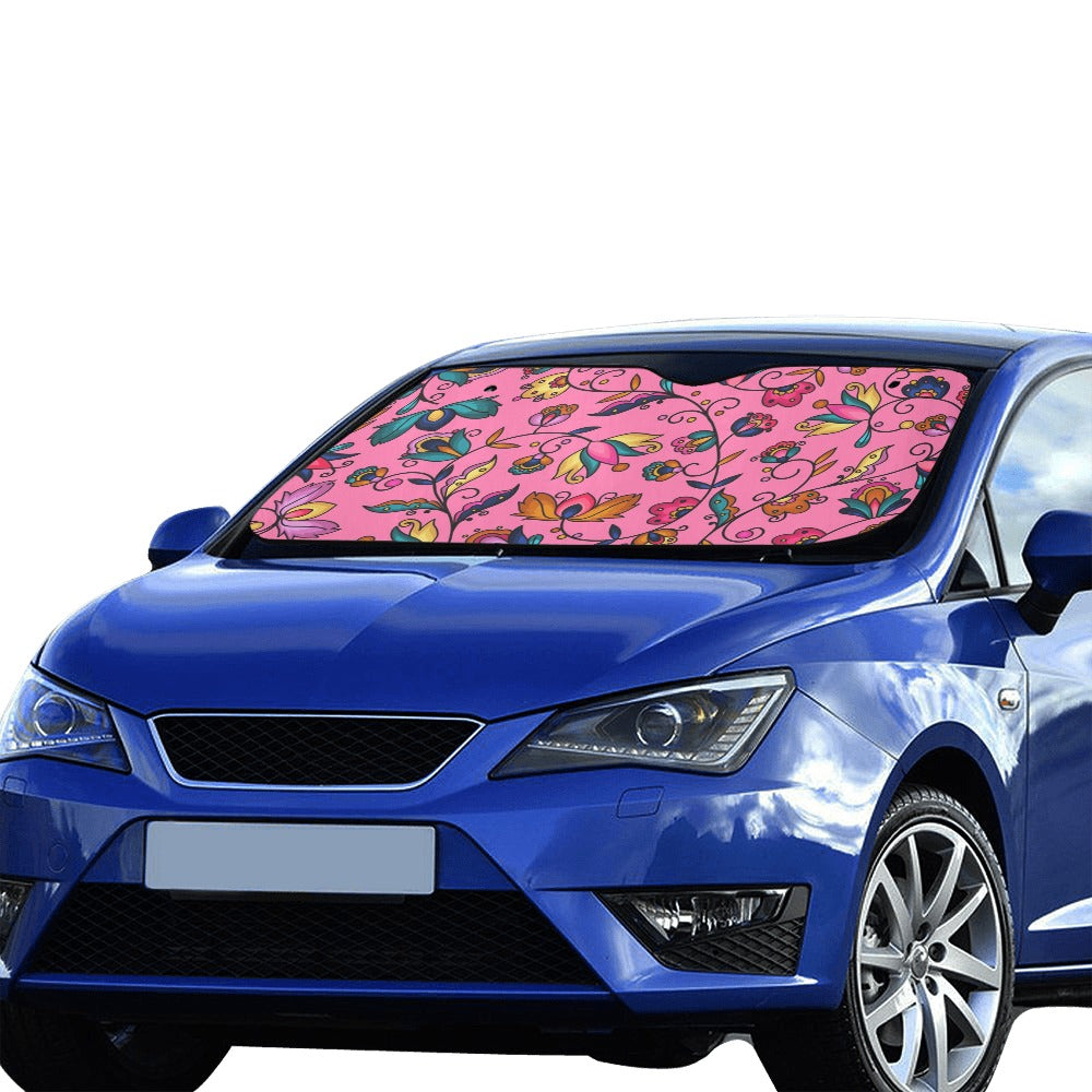 Copper Prairie Petals Pink Car Sun Shade 55"x30"