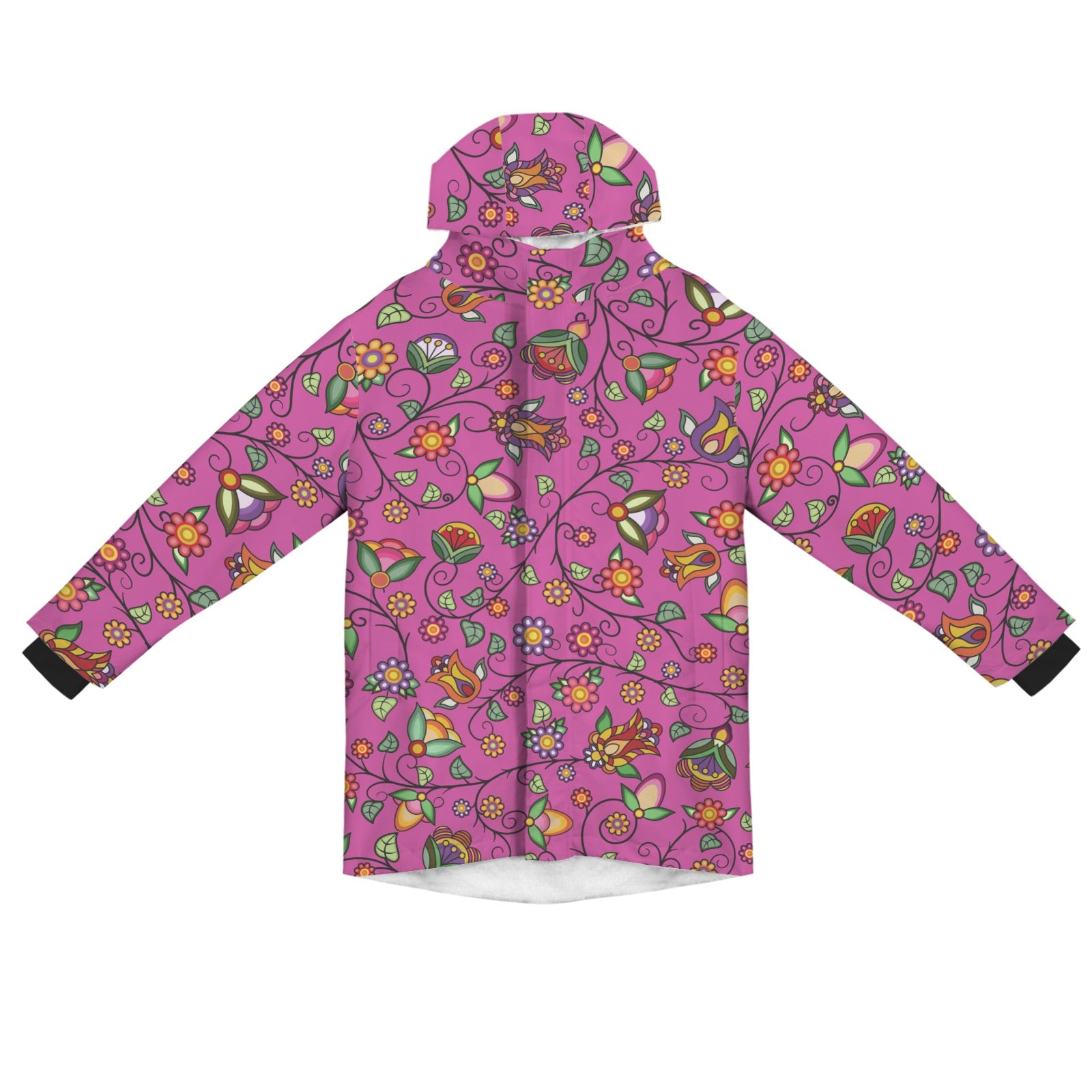 Heartbeat Petals Pink Unisex Sherpa Lined Hooded Coat