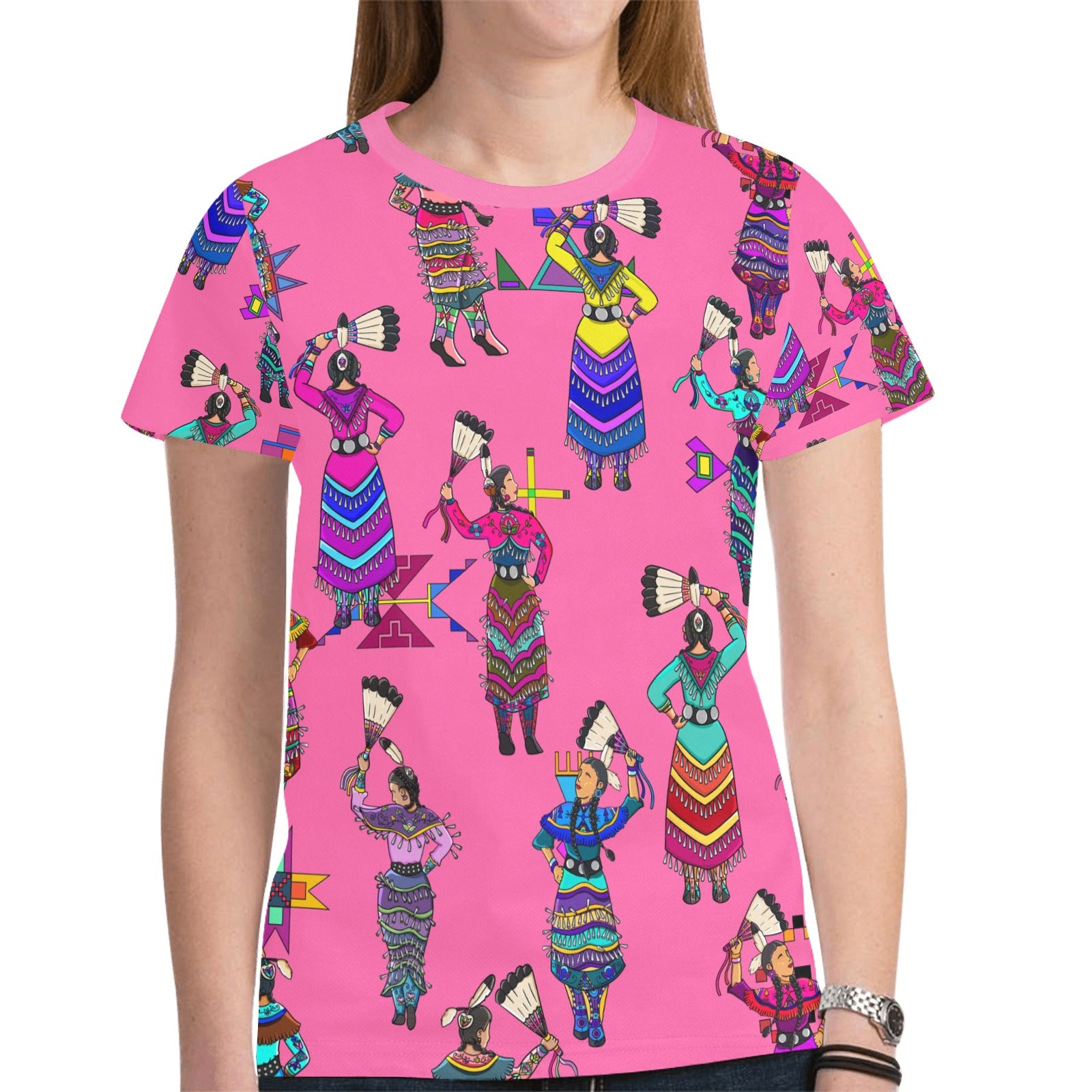 Women's Jingle Dancers Pink T-shirt for Women