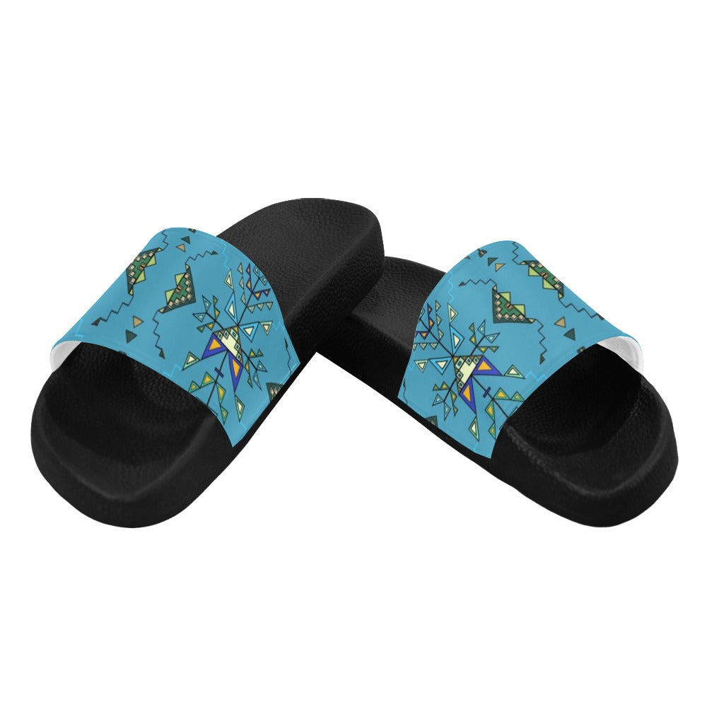 Bear Shield Blue Women's Slide Sandals