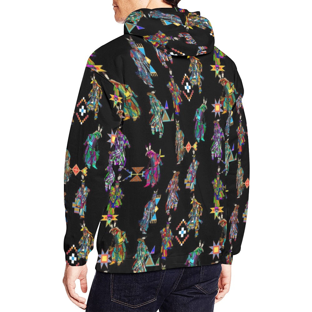 Men's Grass Dancers Black Hoodie for Men (USA Size)