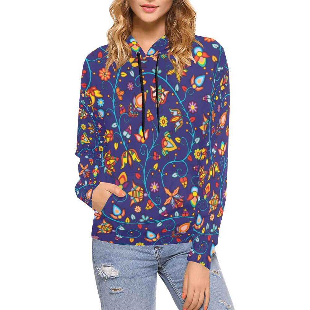 Thorny Path Blue Hoodie for Women (USA Size)