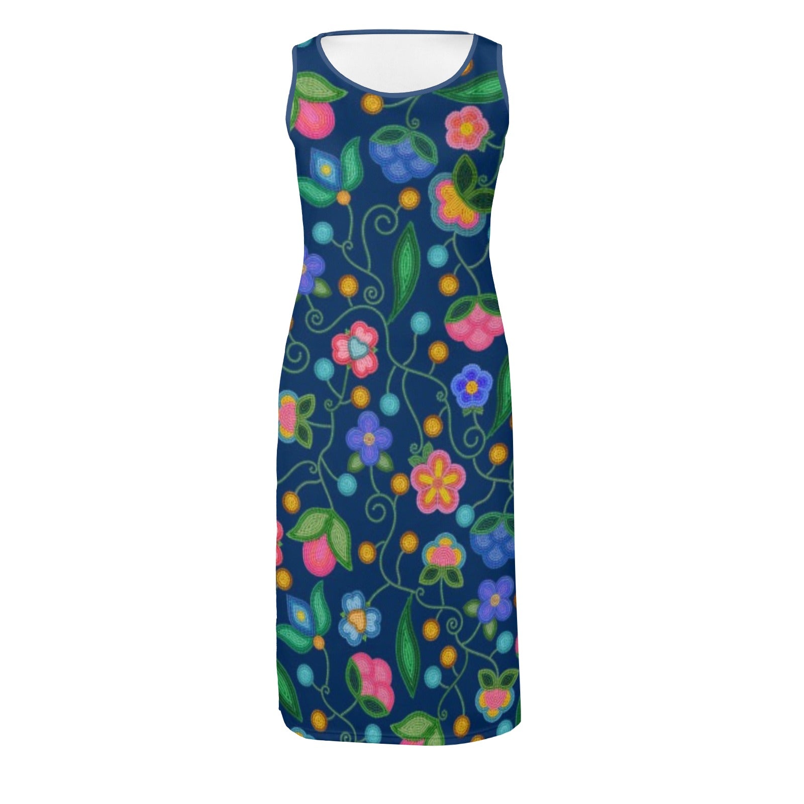 Skyberry Serenade Navy Phaedra Sleeveless Open Fork Long Dress