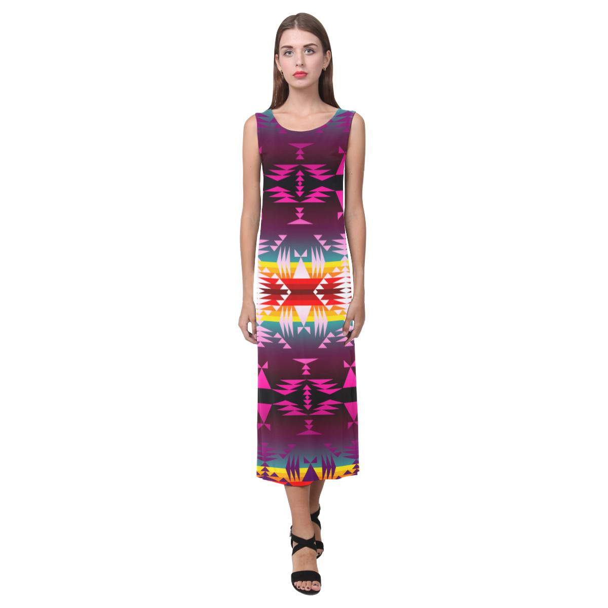 Between the Mountains Phaedra Sleeveless Open Fork Long Dress