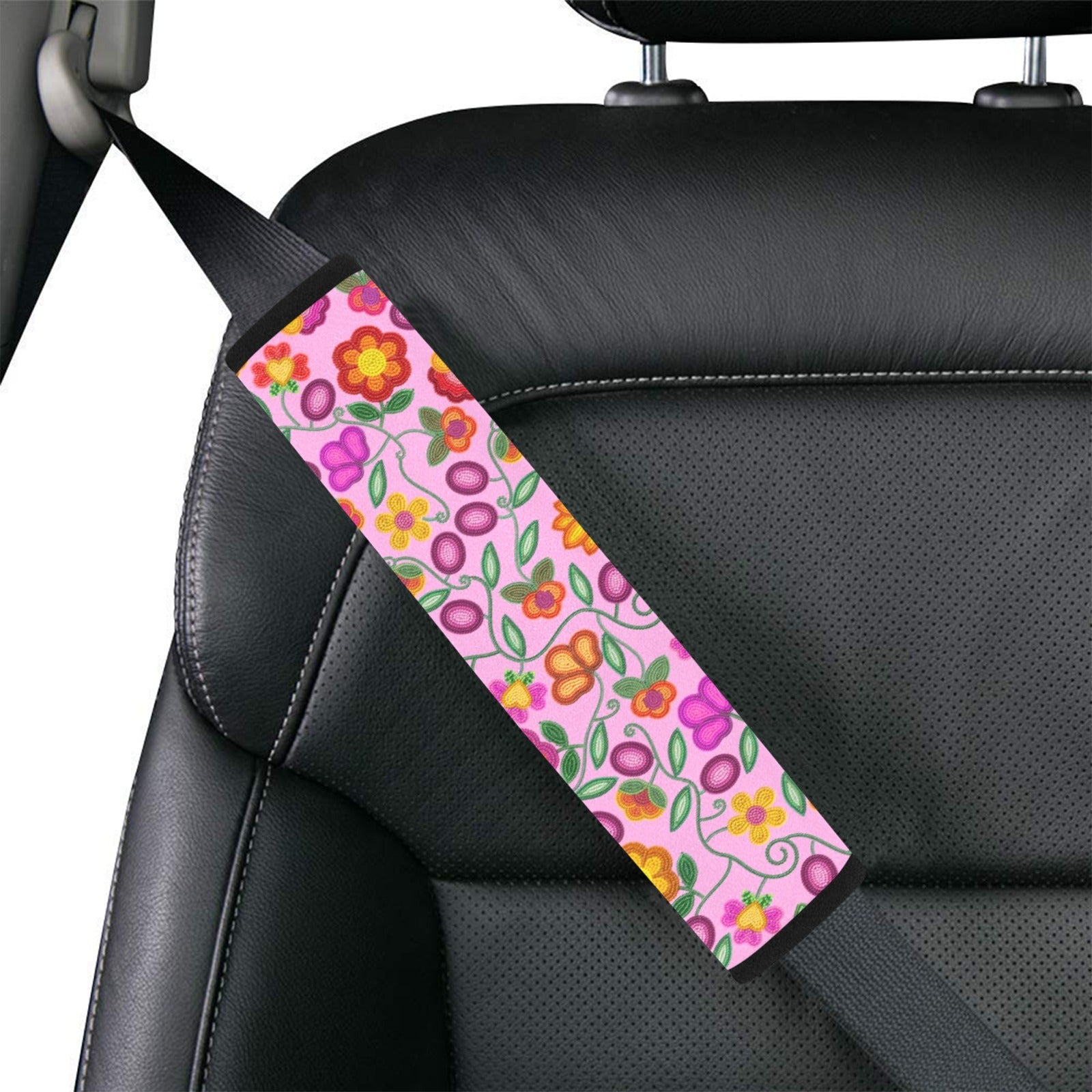 Boreal Bounty Pink Car Seat Belt Cover 7''x12.6'' (Pack of 2)