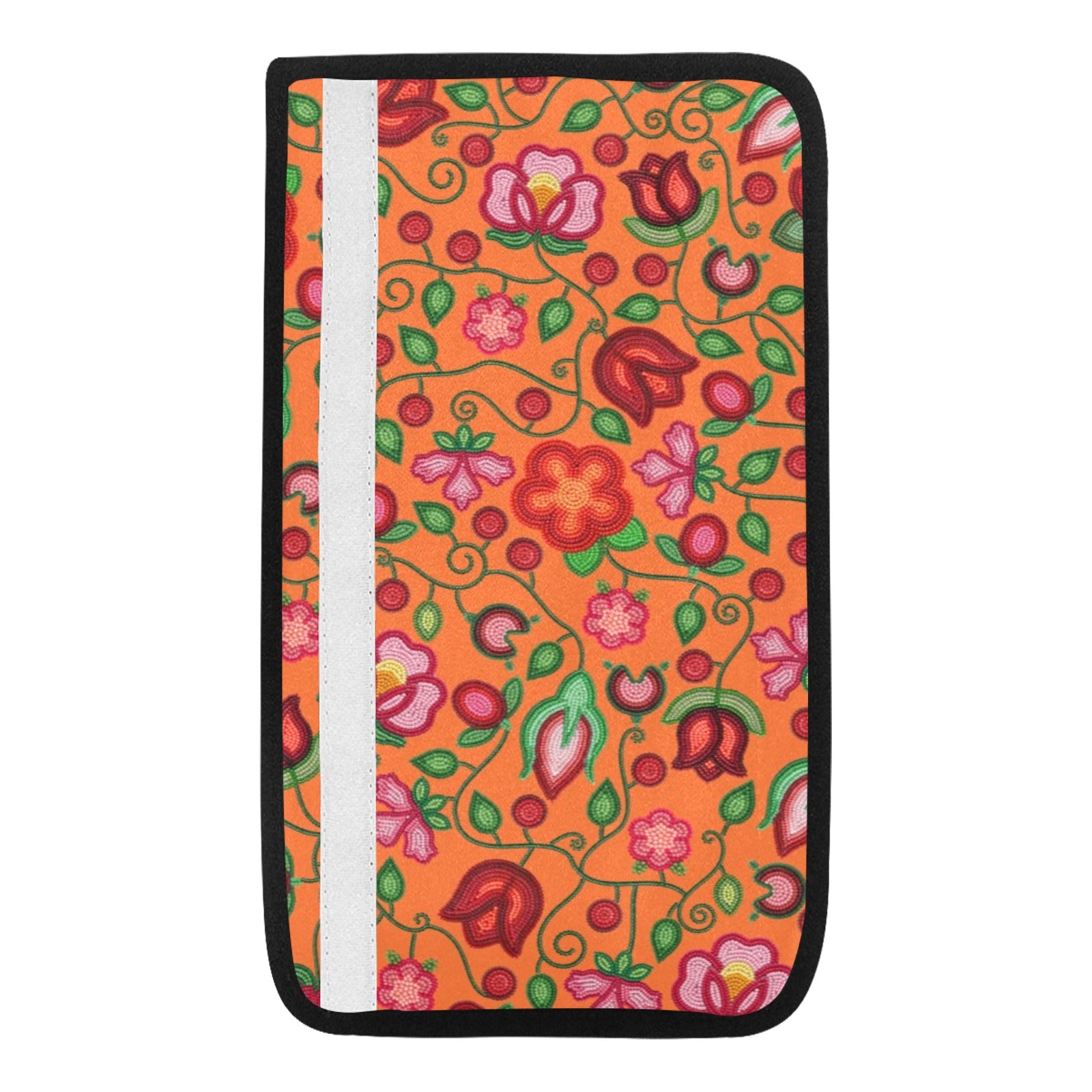 Rose Reverie Orange Car Seat Belt Cover 7''x12.6'' (Pack of 2)