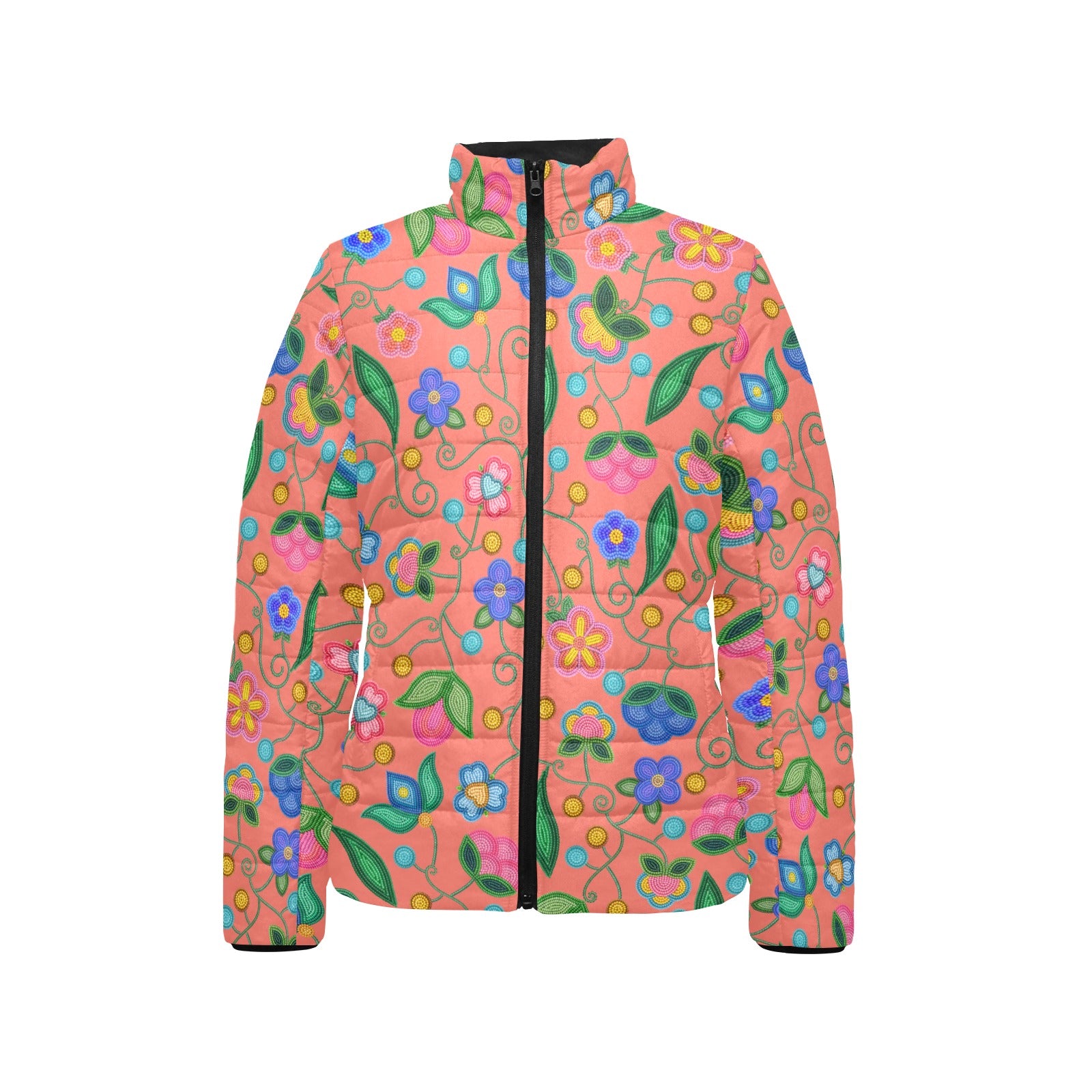 Skyberry Serenade Peach Women's Stand Collar Padded Jacket
