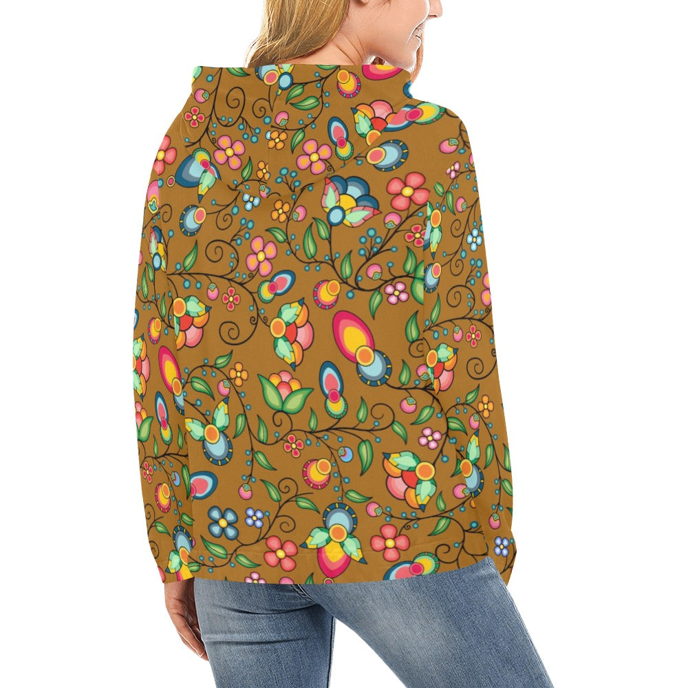 Floral Bounty Fall Leaves Hoodie for Women (USA Size)