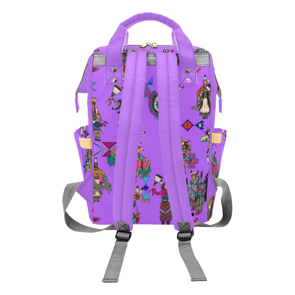 Grand Entry Dancers Purple Multi-Function Diaper Backpack/Diaper Bag