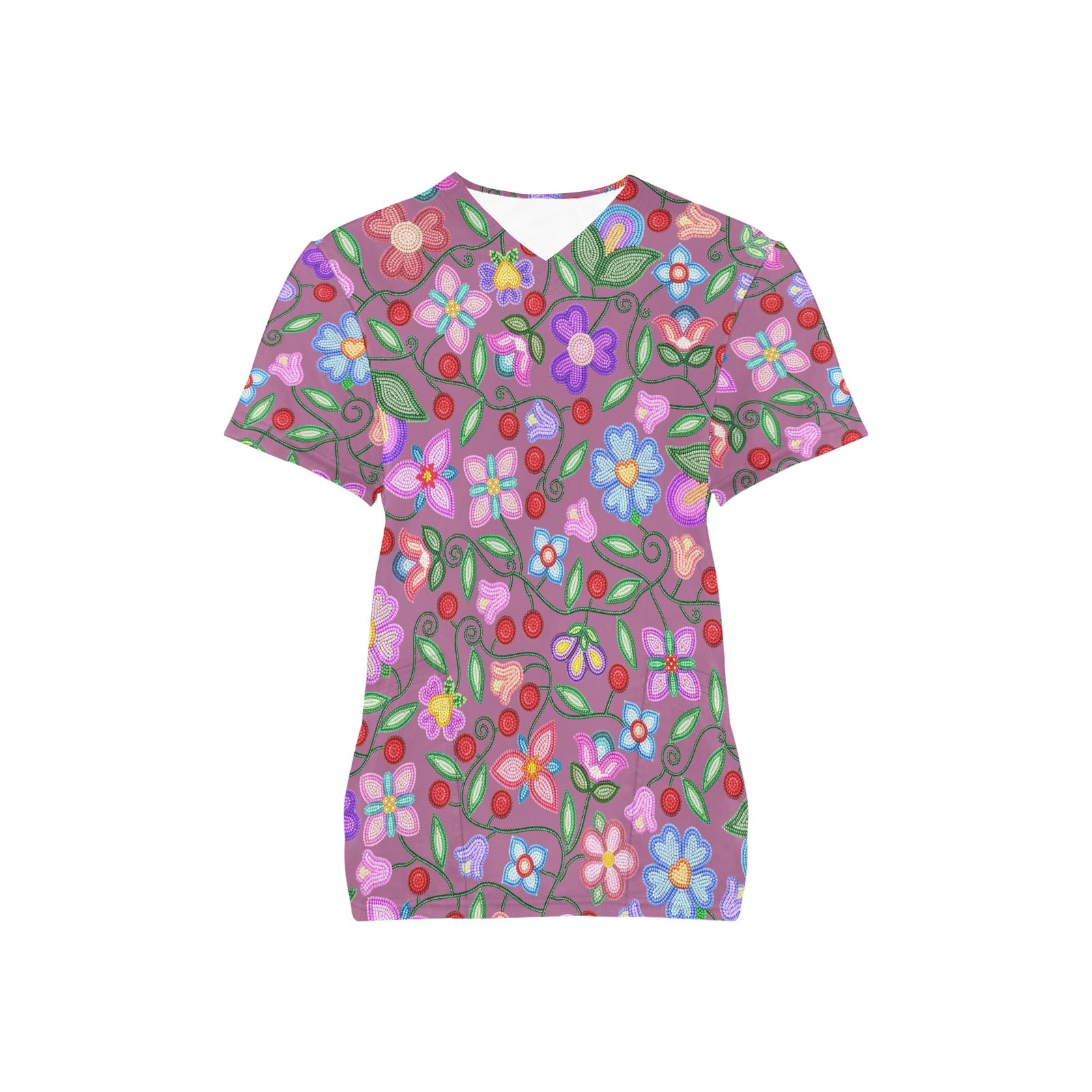 Petal Harmony Dusty Rose Scrub Top