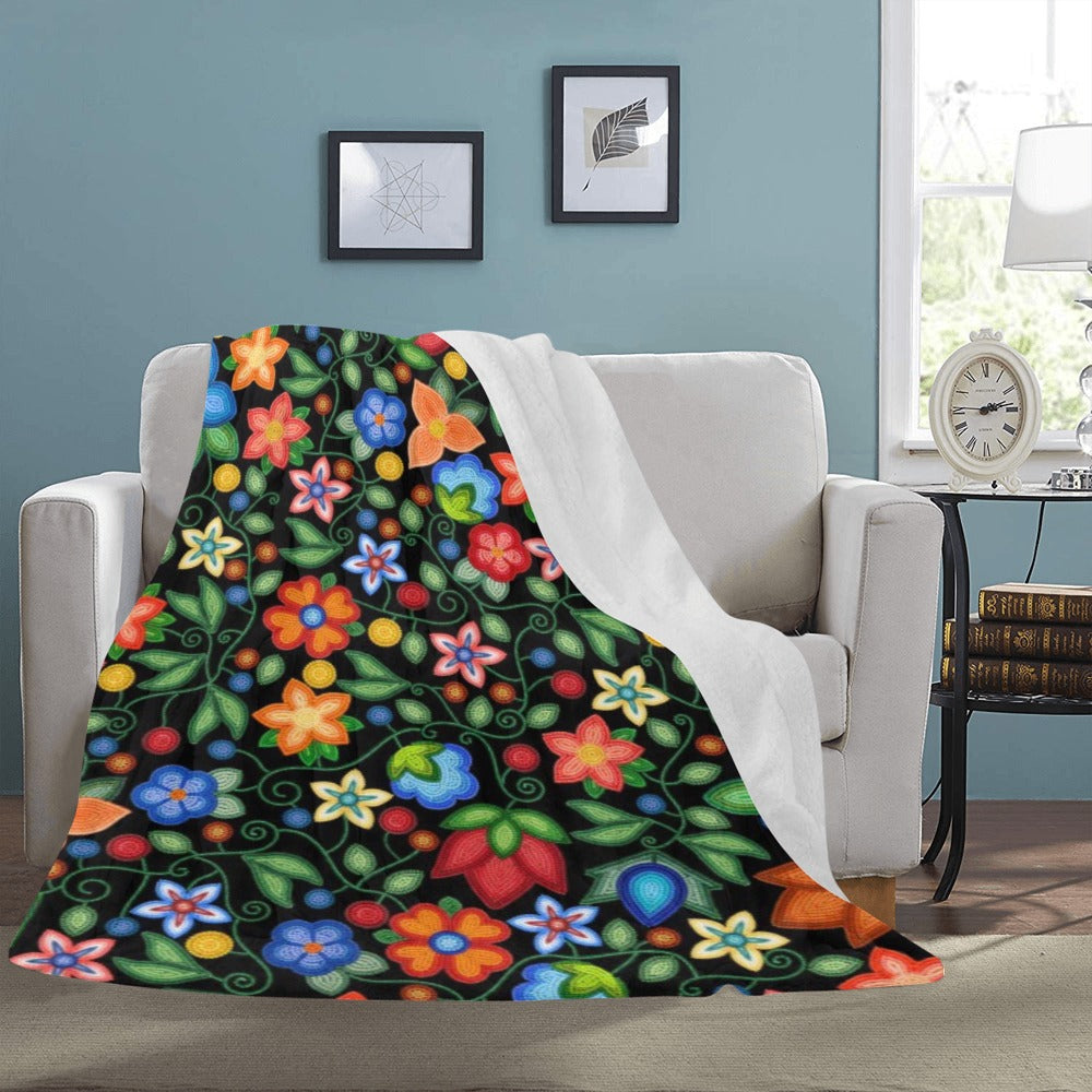 Morning Harmony Black Ultra-Soft Micro Fleece Blanket 60"x80"