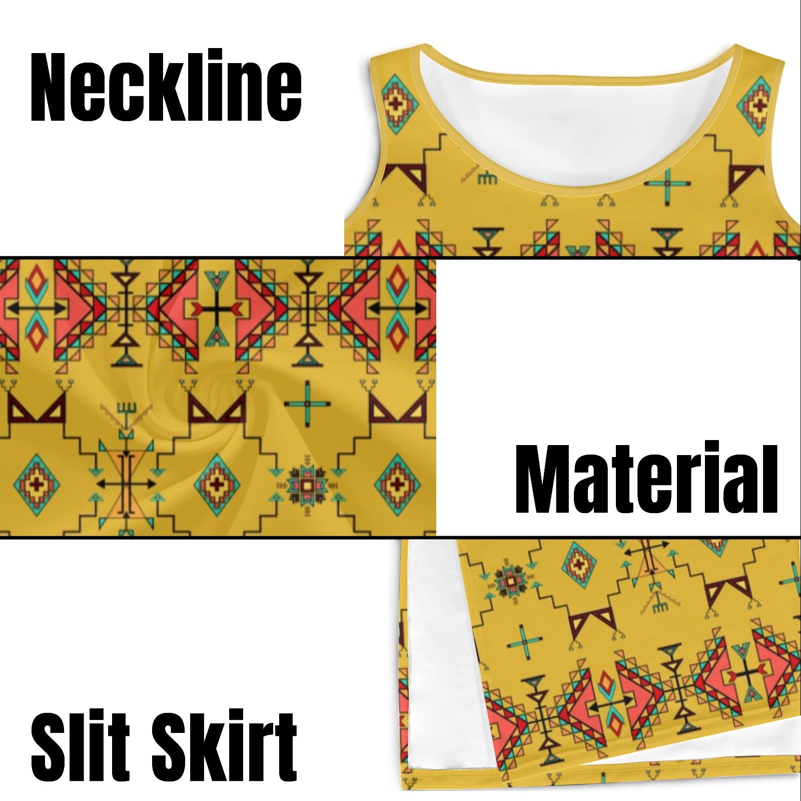 Thunder Flight Yellow Phaedra Sleeveless Open Fork Long Dress