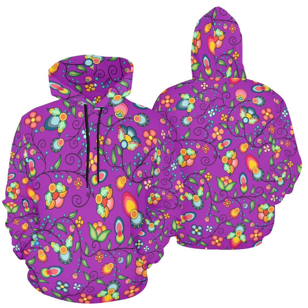 Floral Bounty Purple Hoodie for Women (USA Size)