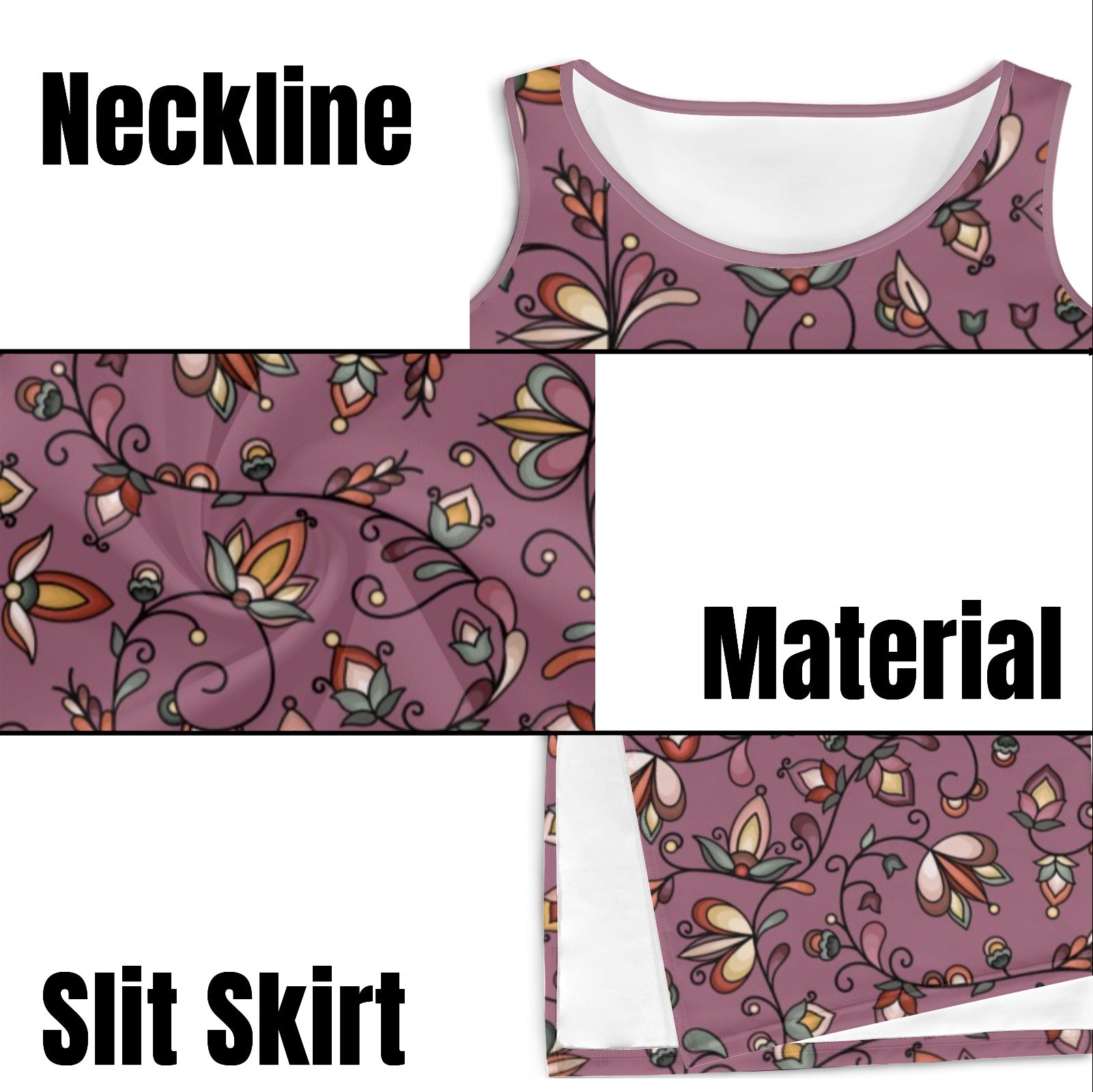 Burnt Sky Petals Magenta Phaedra Sleeveless Open Fork Long Dress