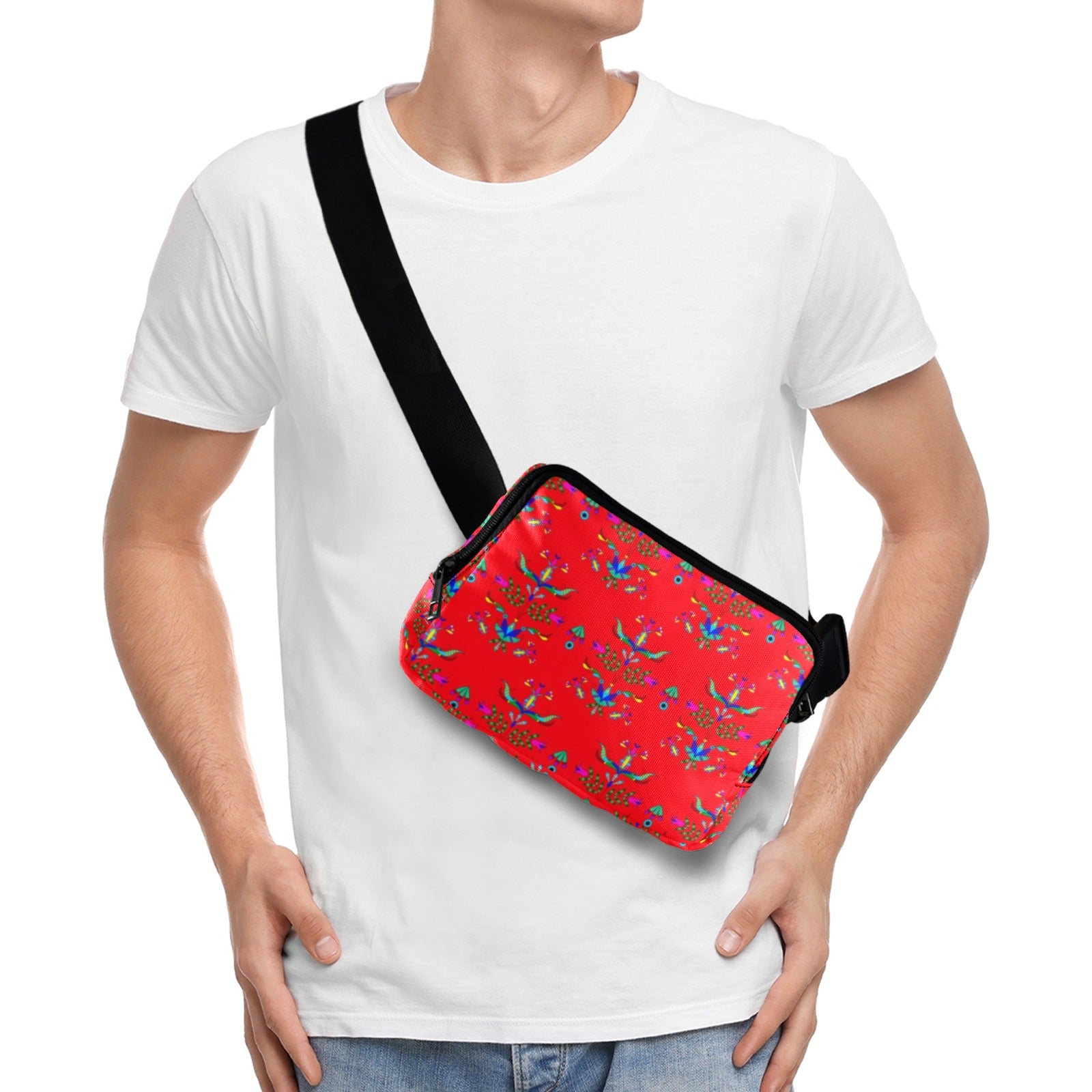 Dakota Damask Red Belt Bag