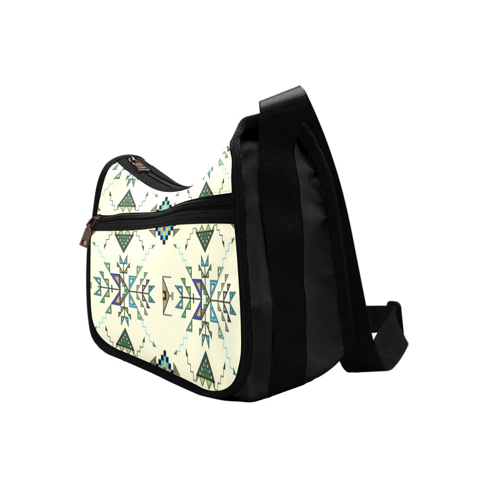 Bear Shield Fabric Cream Crossbody Bag