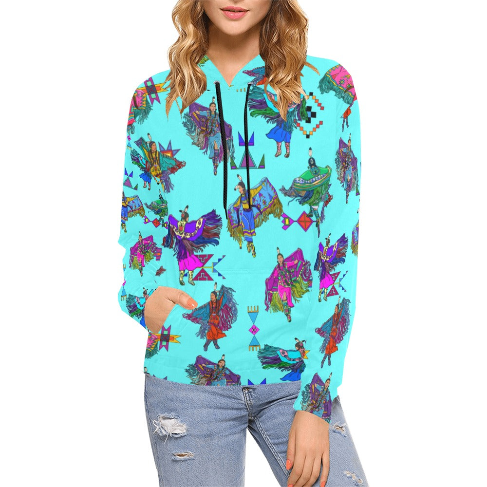 Women's Fancy Dancers Turquoise Hoodie for Women (USA Size)