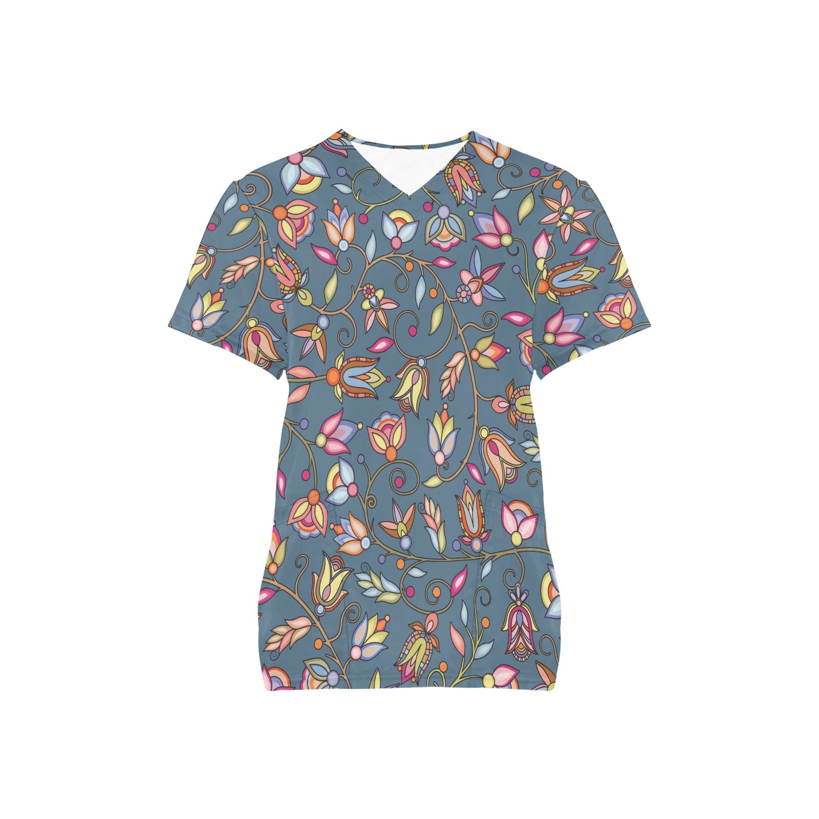 Buffalo Bloom Rainstorm Scrub Top