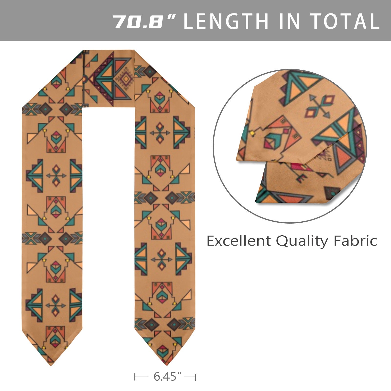 Arrow Dawn Brown Graduation Stole