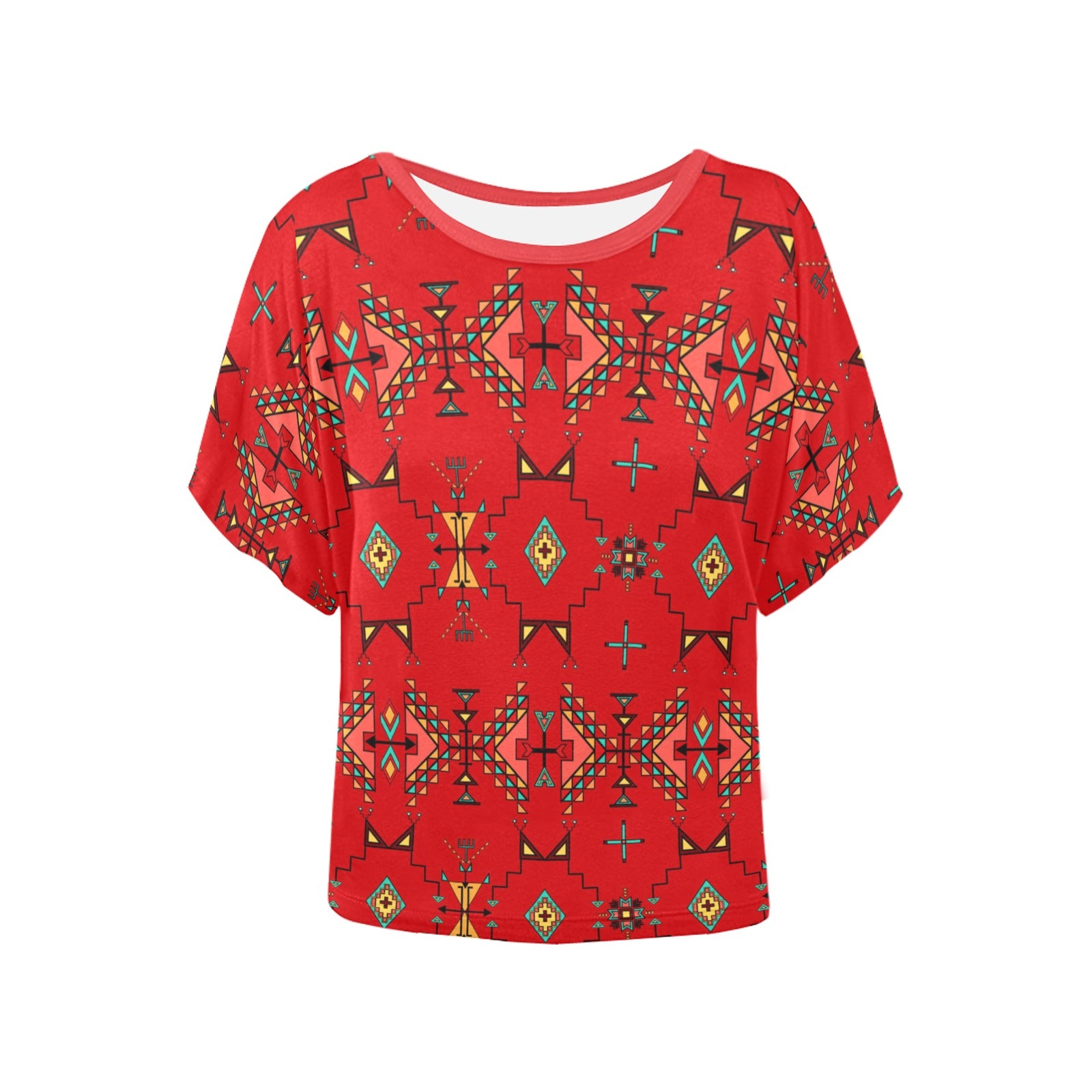 Thunder Flight Red Women's Batwing-Sleeved Blouse T shirt