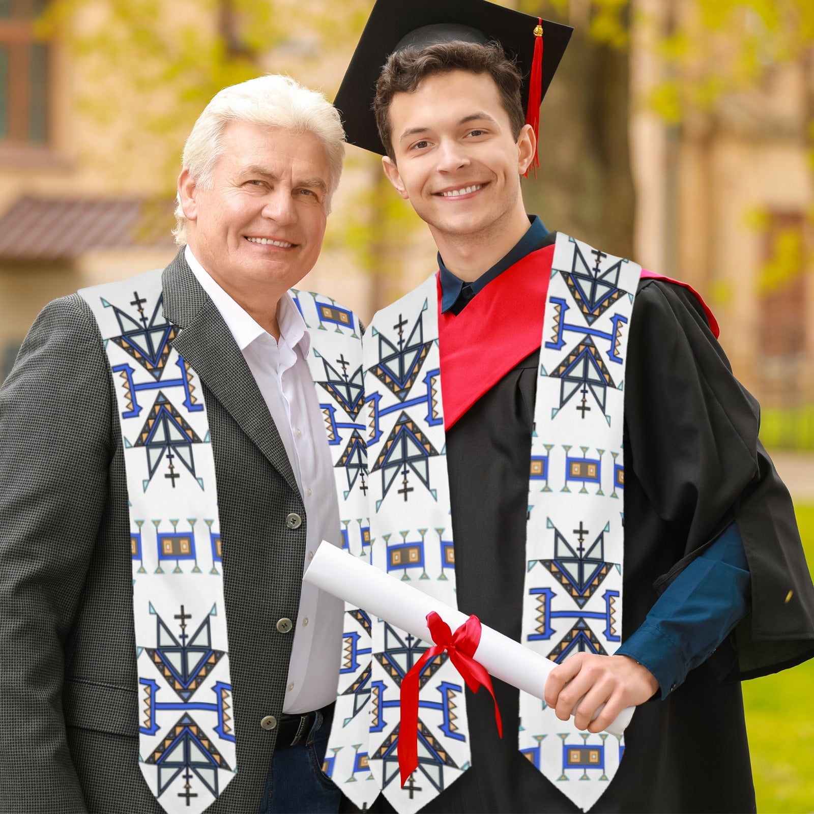 Eagle Strike White Graduation Stole