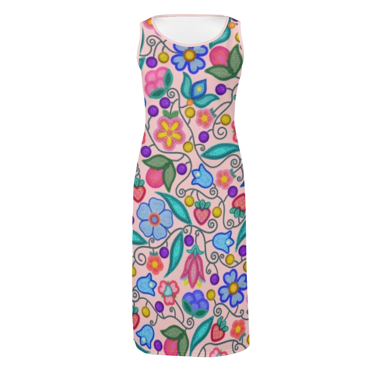 Sweet Offering Pink Phaedra Sleeveless Open Fork Long Dress